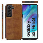 Pu Leather Case For Samsung S21 Fe (Brown)