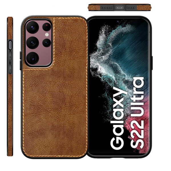 Pu Leather Case For Samsung S22 Ultra (Brown)