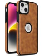 Pu Leather Case For iPhone 14 Plus (Brown)