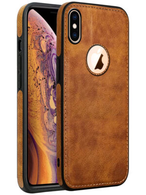 Pu Leather Case For iPhone Xs Max (Brown)