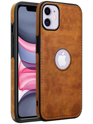 Pu Leather Case For iPhone 11 (Brown)