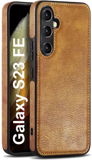 Pu Leather Case For Samsung S23 Fe (Brown)