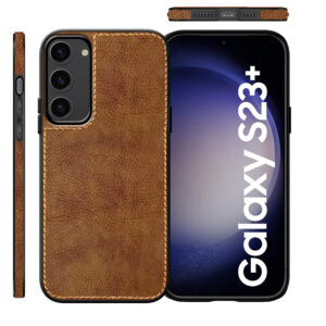 Pu Leather Case For Samsung S23 Plus (Brown)