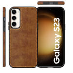 Pu Leather Case For Samsung S23 (Brown)