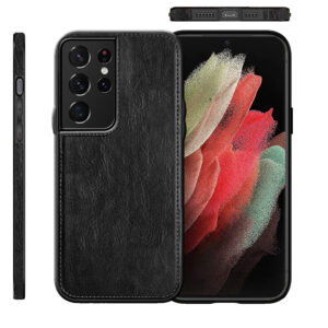 Pu Leather Case For Samsung S21 Ultra (Black)
