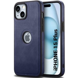 Pu Leather Case For iPhone 15 Plus (Blue)