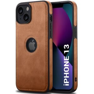 Pu Leather Case For iPhone 13 (Brown)