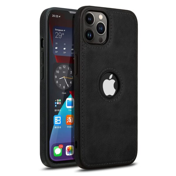 Pu Leather Case For iPhone 12 Pro Max (Black)