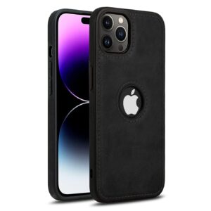 Pu Leather Case For iPhone 14 Pro Max (Black)