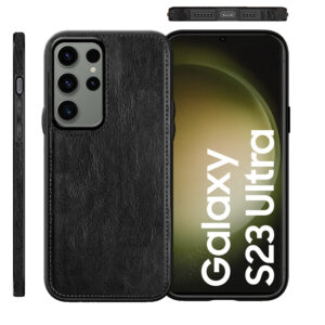 Pu Leather Case For Samsung S23 Ultra (Black)
