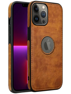 Pu Leather Case For iPhone 13 Pro Max (Brown)