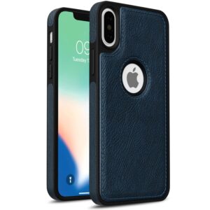 Pu Leather Case For iPhone X/Xs (Blue)