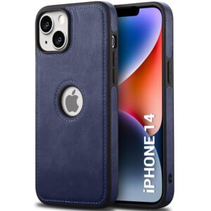 Pu Leather Case For iPhone 14 (Blue)