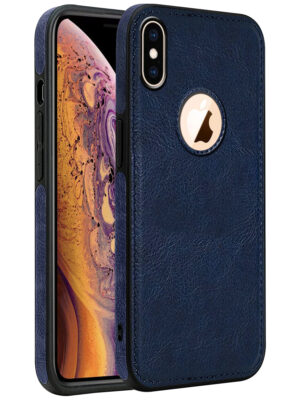 Pu Leather Case For iPhone X/Xs (Blue)