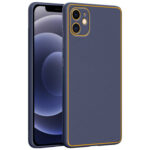 Chrome Leather Case For iPhone 12 (Purple)