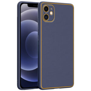 Chrome Leather Case For iPhone 12 (Purple)