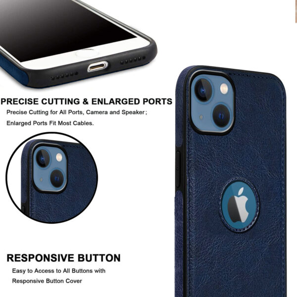 Pu Leather Case For iPhone 14 Plus (Blue)