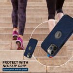 Pu Leather Case For iPhone 13 Pro Max (Blue)