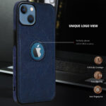 Pu Leather Case For iPhone 15 (Blue)