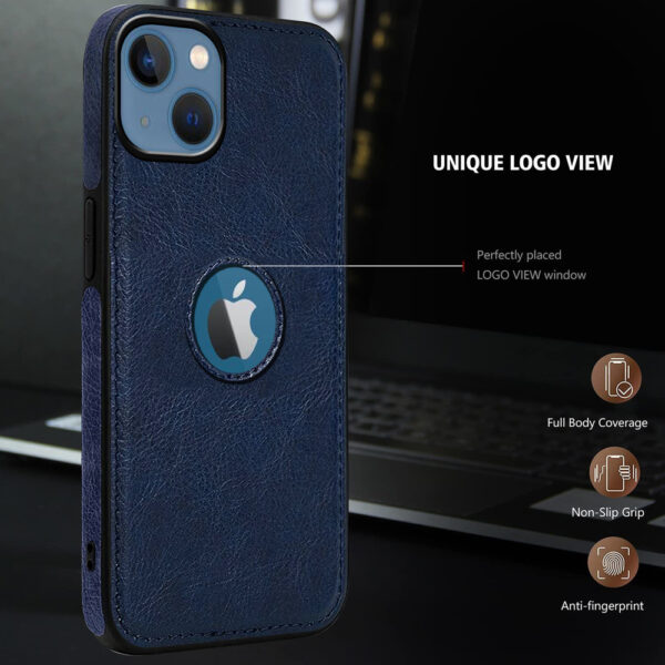 Pu Leather Case For iPhone 15 (Blue)