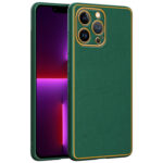 Chrome Leather Case For iPhone 13 Pro Max (Grean)