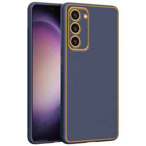 Chrome Leather Case For Samsung S23 (Purple)
