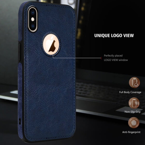 Pu Leather Case For iPhone X/Xs (Blue)