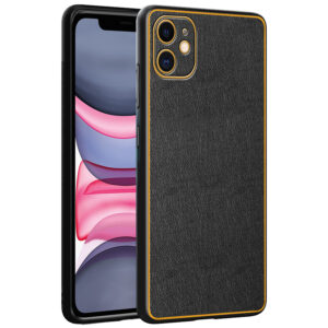 Chrome Leather Case For iPhone 11 (Black)