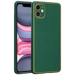 Chrome Leather Case For iPhone 11 (Green)