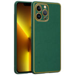 Chrome Leather Case For iPhone 13 Pro (Green)