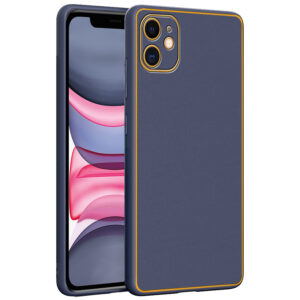 Chrome Leather Case For iPhone 11 (Purple)