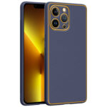 Chrome Leather Case For iPhone 13 Pro (Purple)