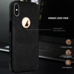 Pu Leather Case For iPhone X/Xs (Black)