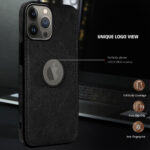 Pu Leather Case For iPhone 15 Pro (Black)