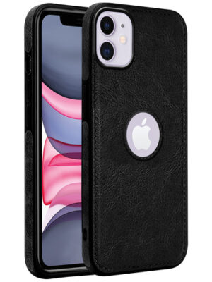 Pu Leather Case For iPhone 12 (Black)