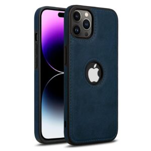 Pu Leather Case For iPhone 14 Pro Max (Blue)