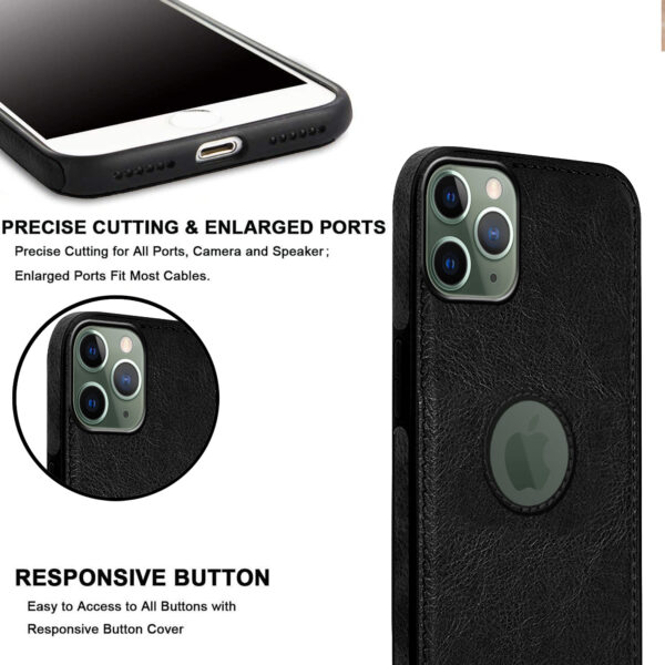 Pu Leather Case For iPhone 11 Pro (Black)