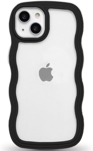 Back Cover For iPhone 15 Curly Wave Clear Case