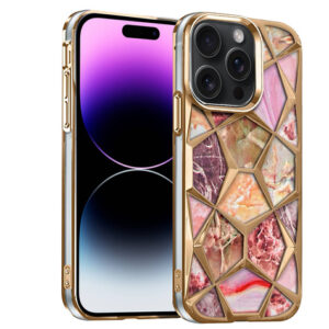 Diamond Cut Back Case for iPhone 15 pro Gold