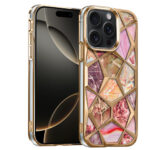 Diamond Cut Back Case For iPhone 16 Pro-Gold