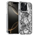 Diamond Cut Back Case For iPhone 16 Pro-Silver