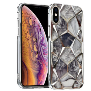 Diamond Cut Back Case for iPhone X,Xs (Silver)