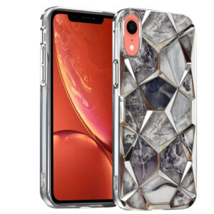 Diamond Cut Back Case for iPhone Xr (Silver)