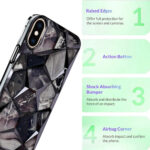 Diamond Cut Back Case for iPhone X,Xs (Black)