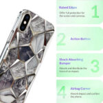 Diamond Cut Back Case for iPhone X,Xs (Silver)