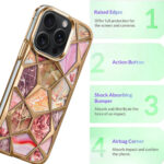 Diamond Cut Back Case for iPhone 15 pro Gold