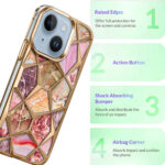 Diamond Cut Back Case for iPhone 15 (Gold)