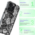 Diamond Cut Back Case for iPhone 15 pro Black