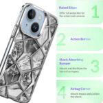 Diamond Cut Back Case for iPhone 13 (Silver)