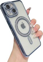 Diamond Bling Plating Case For iPhone 13 Blue